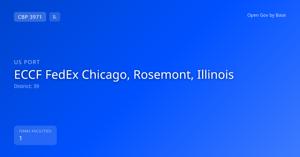 CBP Port 3971: ECCF FedEx Chicago, Rosemont, Illinois — Port ...