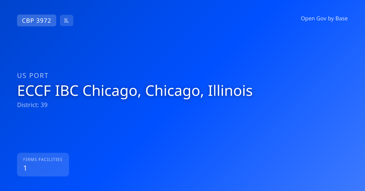 CBP Port 3972: ECCF IBC Chicago, Chicago, Illinois — Port Intelligence ...