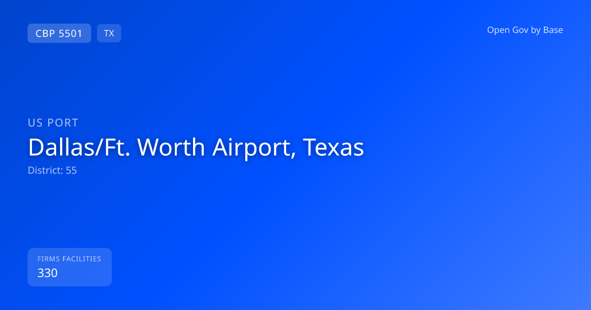 CBP Port 5501: Dallas/Ft. Worth Airport, Texas — Port Intelligence ...